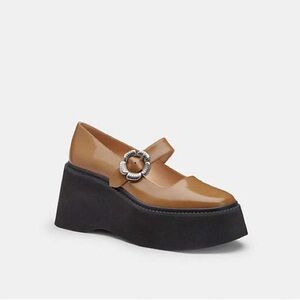 COACH - Platform Mary Jane Loafer in Tan